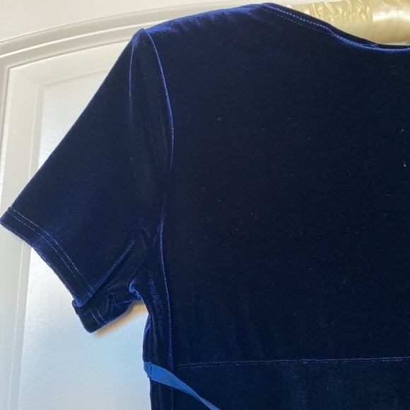 Vintage New Moves Velvet Dress Girls 14 Navy Retro 90’s Y2K Event fairy grunge - Picture 4 of 6